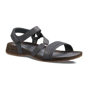 Teva Gray Leather Strappy Sandals